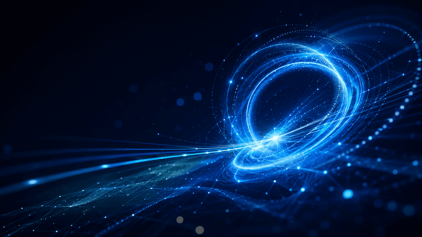Abstract digital system interface representing Quantum Ignitions digital care and growth work